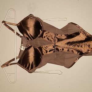 Bozzolo Metallic Brown Bodysuit